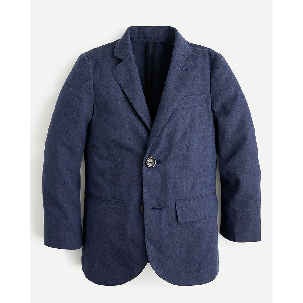 Crew Cuts Ludlow Unstructured Suit Jacket Boys 12 Blue Somelos Fabric Preppy
